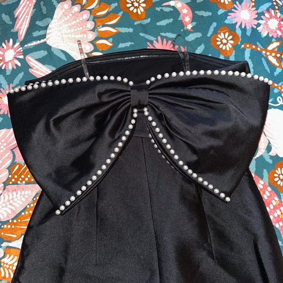 Sachin & Babi Keira Black Strapless Faux Pearl Bow Evening Gown•Sz4•NWT•MSRP$895 - Picture 6 of 6
